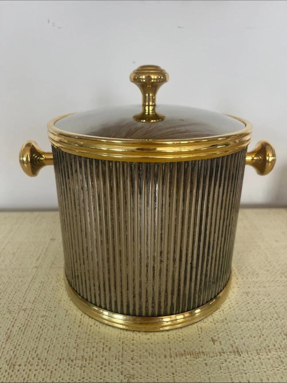 Vintage silver and gold ice 🧊 bucket